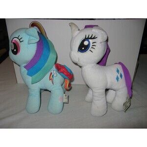 Lot of Two My Little Pony 11" Plush Toys Rainbow Dash & Rarity